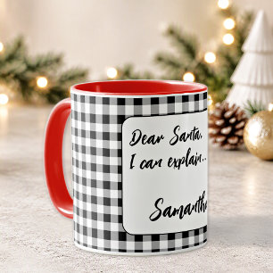 Name, Lieber Weihnachtsmann Buffalo Karo 11oz oder Tasse