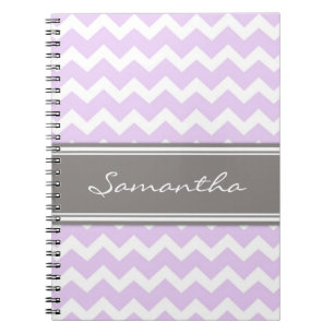 Name-lila graues Zickzack Notizbuch Notizblock