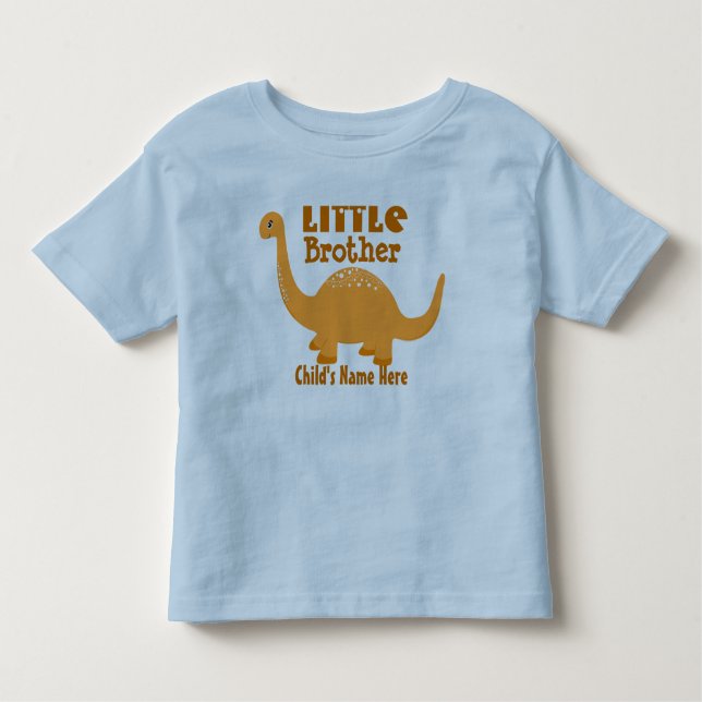 Name Little Brother Dinosaurier Print hinzufügen Kleinkind T-shirt (Vorderseite)