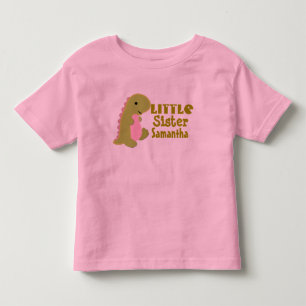 Name Little Sister Dinosaurier Print hinzufügen Kleinkind T-shirt