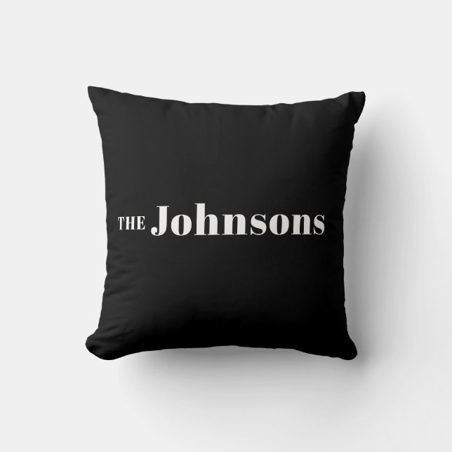 Name | Logo Modern Minimalistisch Black Kissen (Vorderseite)