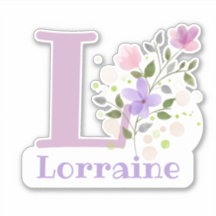Name Lorraine plus Initial mit Blumendesign
