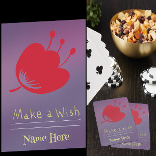 Name, magische rote Blume, Lila Bkgd Spielkarten