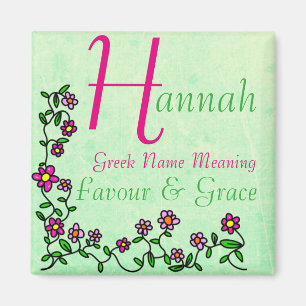 Name Magnet Bedeutung, Hannah, Gefallen & Grace