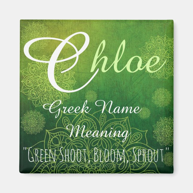 Name Magnet: Chloe, Sprout, Bloom Magnet (Vorne)