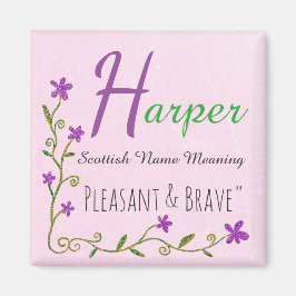 Name Magnet: Harper, Pleasant & Brave Magnet