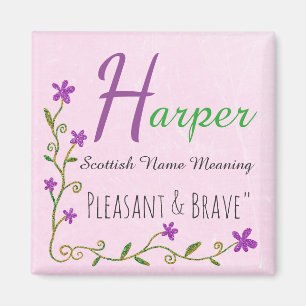 Name Magnet: Harper, Pleasant & Brave Magnet