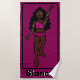 Name Majorette/Dancer Beach Towel (Fuchsia) 2 Strandtuch