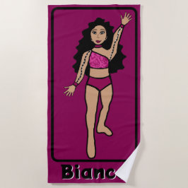 Name Majorette/Dancer Beach Towel (Fuchsia) 3 Strandtuch