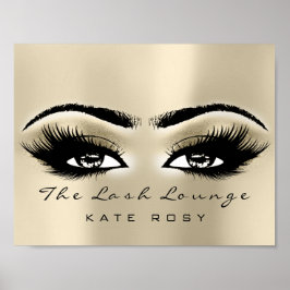 Name Makeup Beauty Studio Lashes Salon Ivory Poster