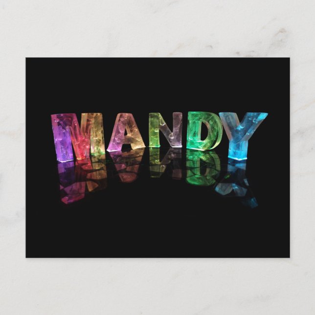 Name Mandy in 3D Lights (Foto) Postkarte (Vorderseite)