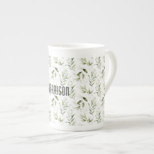Name Männliche Wasserfarbe Grün 10oz Prozellantasse