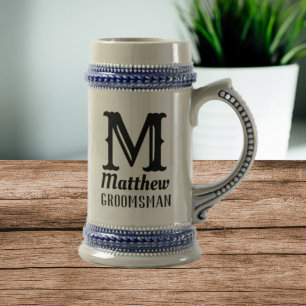 Name Männliches Monogramm Klassische Hochzeiten Sc Bierglas