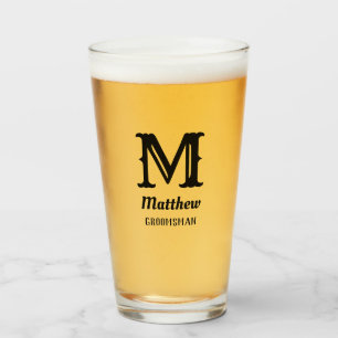 Name Männliches Monogramm Klassische Hochzeiten Sc Glas