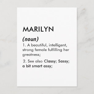 Name Marilyn, Bearbeitbarer Name, Benutzerdefinier Postkarte