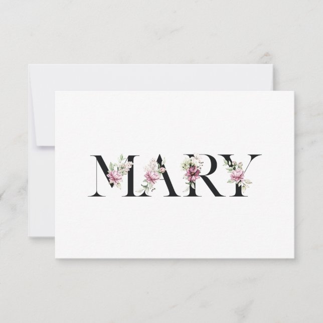 Name Mary Dankeskarte (Vorderseite)