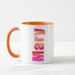 Name "Mary", lebhafte farbenfrohe rosa orangefarbe Tasse