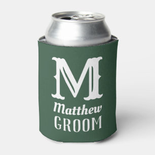 Name Masculine Mit Monogramm Groom Wedding Green Dosenkühler