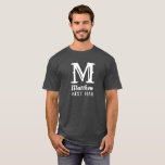 Name Masculine Mit Monogramm Trauzeuge Wedding Gra T-Shirt<br><div class="desc">Klassisch,  einfach,  Hochzeit,  Name T - Shirt. Ideal für Trauzeuge. Personalisieren Sie es mit Ihrem Initial und Namen.</div>