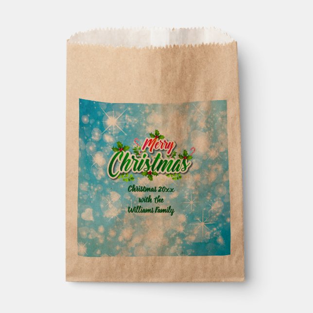 Name Matching Merry Christmas Blue Fevor Bag hinzu Geschenktütchen (Vorderseite)