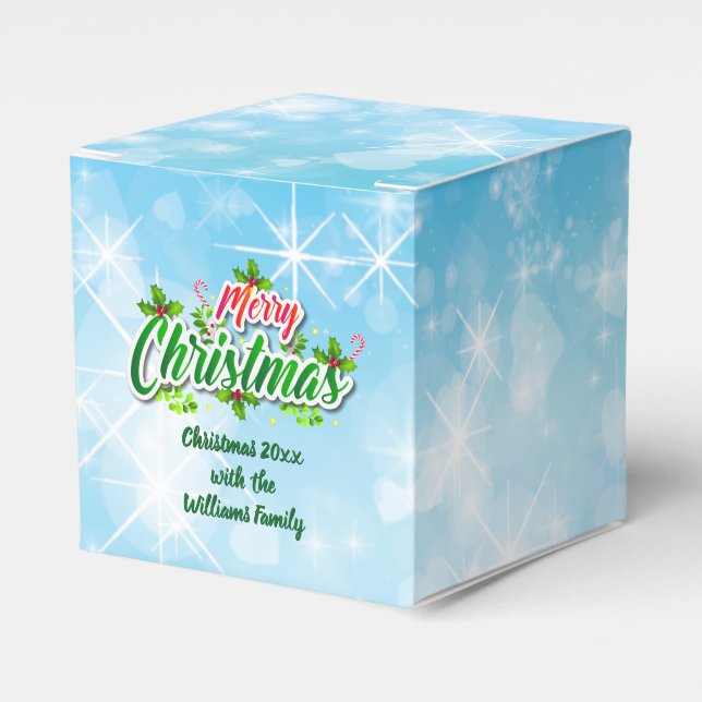 Name Matching Merry Christmas Blue Gevor Box hinzu Geschenkschachtel (Vorderseite)