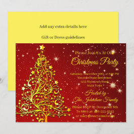 Name Matching Set Weihnachten Red Gold Tree Star h Einladung