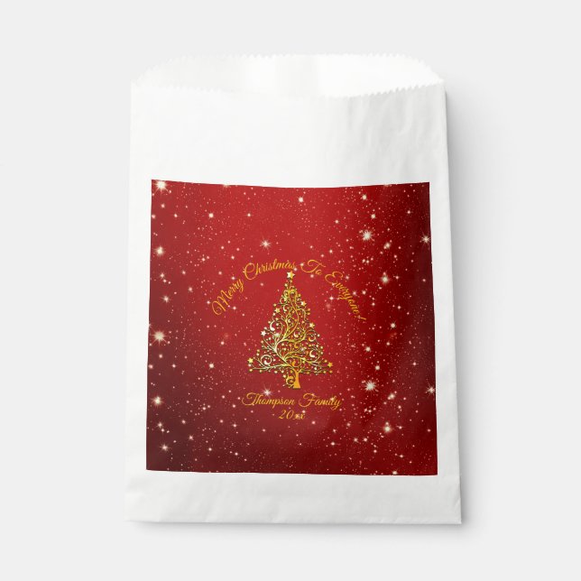 Name Matching Set Weihnachten Red Gold Tree Star h Geschenktütchen (Vorderseite)