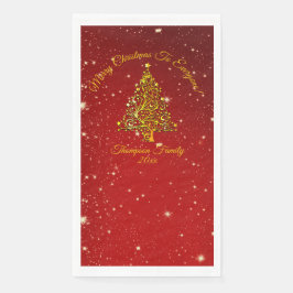 Name Matching Set Weihnachts Red Gold Tree hinzufü Serviette