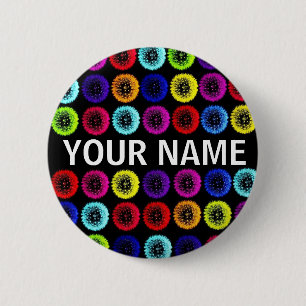Name-Mehrfarbenlöwenzahn-Knopf Button