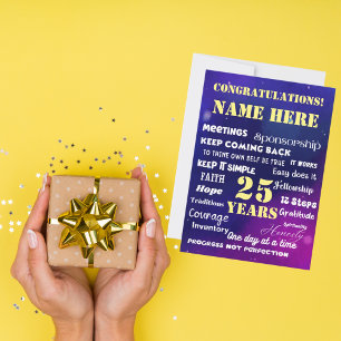 Name/Meilenstein 12-Stufen-Erholung anpassen Feiertagskarte