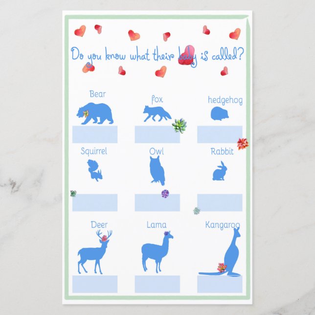 Name mein Baby Succulent Baby Showspiel (Vorderseite)