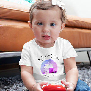Name, Meine erste Familienkreuzfahrt 3-24 Monate Baby T-shirt