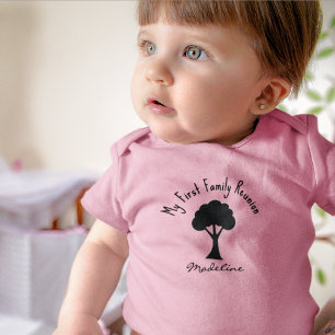 Name, Meine erste Familienzusammenkunft 3 Monate b Baby Strampler