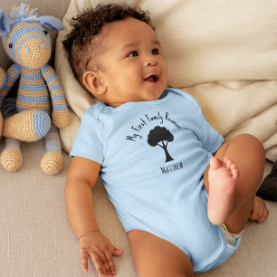 Name, Meine erste Familienzusammenkunft 3 Monate b Baby Strampler