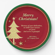 Name Meldung Red, Gold Christmas Tree 9"