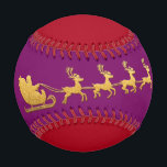 Name Merry Christmas Santa Reindeer Red Lila Baseball<br><div class="desc">Basketball Geschenk für Weihnachtszeit Haben Sie eine gute Zeit! FlorenceK Design</div>