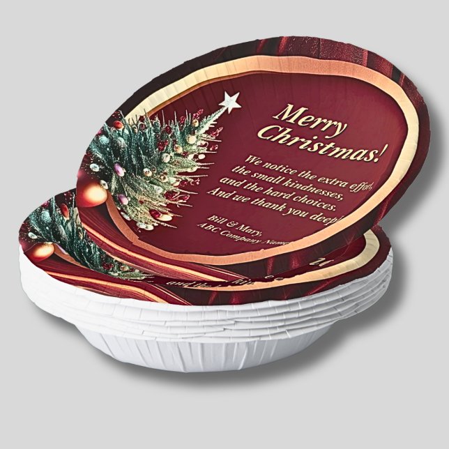 Name Message Company Red Gold + Weihnachtsbaum Pappteller (Von Creator hochgeladen)