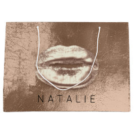 Name Metal Kiss Lips Choclay Skinny Bronze Gold Große Geschenktüte