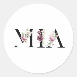 Name Mia Runder Aufkleber