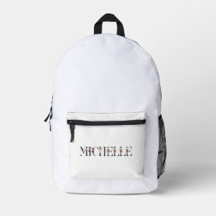 Name Michelle. Bedruckter Rucksack