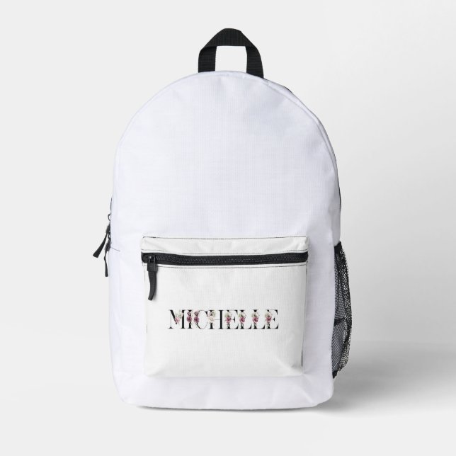 Name Michelle. Bedruckter Rucksack (Vorderseite)