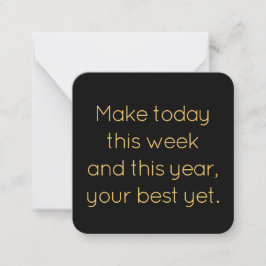 Name, Mini Black and Gold Happy New Year Card Mitteilungskarte