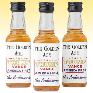 Name, Mini-Flaschen Präsident Trump, das goldene Z Alkoholflaschenetikett