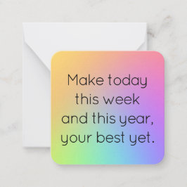 Name, Mini Gradient Rainbow Happy New Year Card Mitteilungskarte