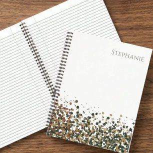 Name Minimalist Erde Ton Konfetti Notizbuch