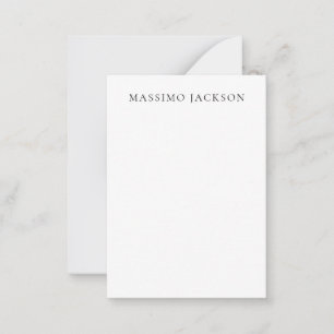 Name Minimalistisch Modern Einfach Schwarz Weiß Mitteilungskarte