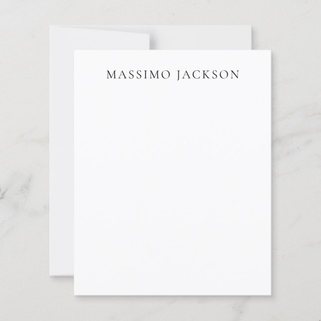 Name Minimalistisch Modern Schlicht Einfach Schwar (Vorderseite)