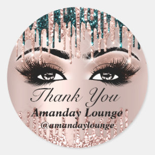 Name Mink Lashes Extension Tropfens Rose Vielen Da Runder Aufkleber