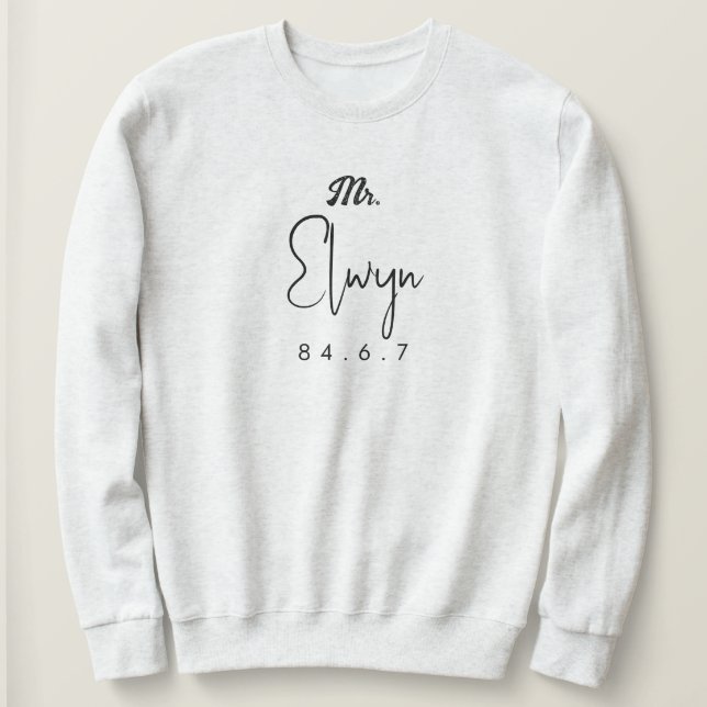 Name mit Datum und Unterschrift Sweshirt Sweatshirt (Design vorne)