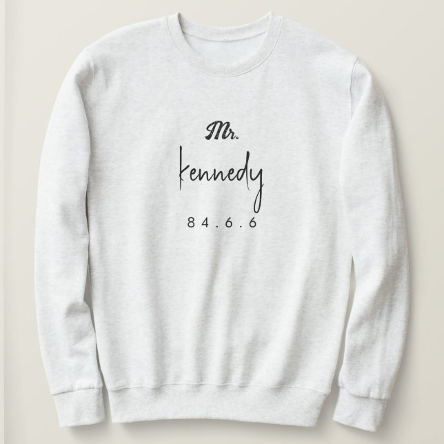 Name mit Datum und Unterschrift Sweshirt Sweatshirt (Design vorne)
